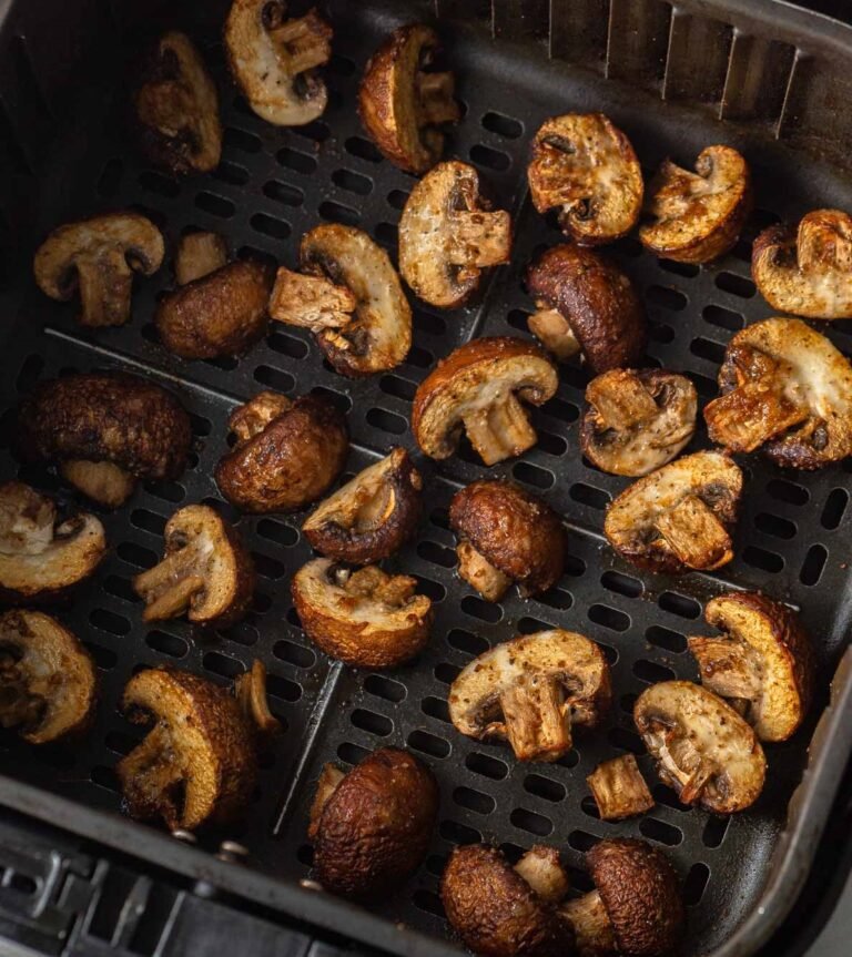 des champignons de paris cuit dans un air fryer