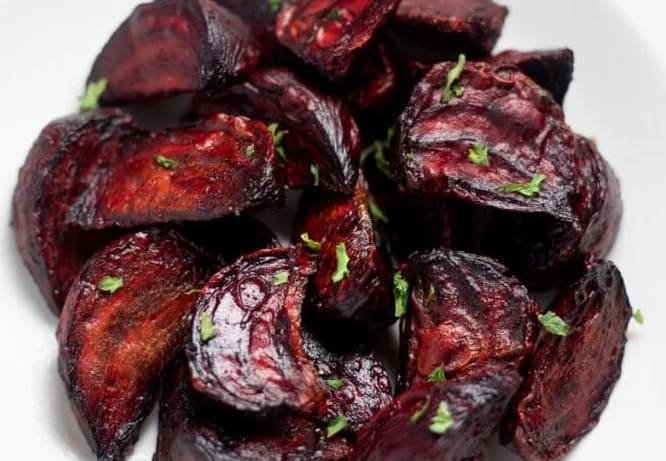 des morçeaux de betterave rôtie air fryer