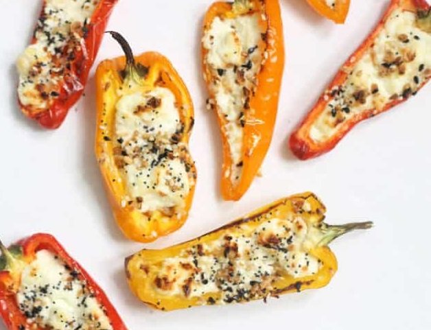 des poivrons farci au chèvre cuits au air fryer